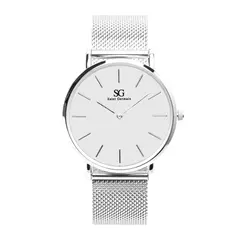 Relógio Minimalista Pulseira Prata Harlem Silver 40mm