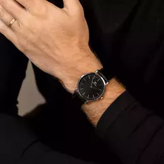 Relógio Masculino Preto Pulseira De Couro Murray Black Hill 40mm - comprar online