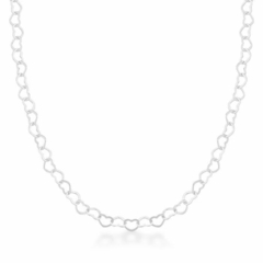 Colar de Prata Choker Elo Corações M