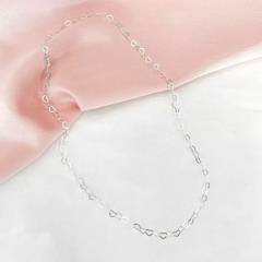 Colar de Prata Choker Elo Corações M - comprar online