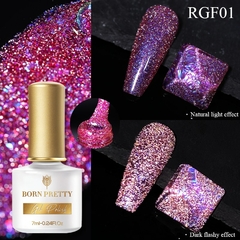 BORN PRETTY 1 Frasco 7ml Reflexivo Top Coat Função Gel Glitter Prata Holographic Gel Moak Off Nail Art UV Gel Verniz - comprar online