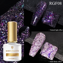 BORN PRETTY 1 Frasco 7ml Reflexivo Top Coat Função Gel Glitter Prata Holographic Gel Moak Off Nail Art UV Gel Verniz na internet