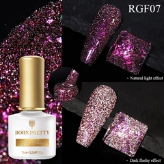 BORN PRETTY 1 Frasco 7ml Reflexivo Top Coat Função Gel Glitter Prata Holographic Gel Moak Off Nail Art UV Gel Verniz