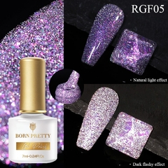 BORN PRETTY 1 Frasco 7ml Reflexivo Top Coat Função Gel Glitter Prata Holographic Gel Moak Off Nail Art UV Gel Verniz - Coala Brasil