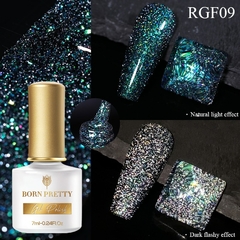 BORN PRETTY 1 Frasco 7ml Reflexivo Top Coat Função Gel Glitter Prata Holographic Gel Moak Off Nail Art UV Gel Verniz