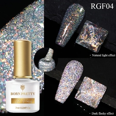 BORN PRETTY 1 Frasco 7ml Reflexivo Top Coat Função Gel Glitter Prata Holographic Gel Moak Off Nail Art UV Gel Verniz - comprar online