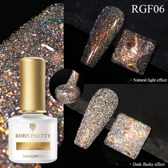 BORN PRETTY 1 Frasco 7ml Reflexivo Top Coat Função Gel Glitter Prata Holographic Gel Moak Off Nail Art UV Gel Verniz - comprar online