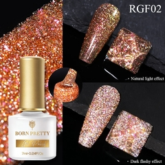 BORN PRETTY 1 Frasco 7ml Reflexivo Top Coat Função Gel Glitter Prata Holographic Gel Moak Off Nail Art UV Gel Verniz - loja online