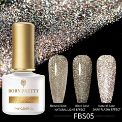 BORN PRETTY 1 Frasco 7ml Reflexivo Top Coat Função Gel Glitter Prata Holographic Gel Moak Off Nail Art UV Gel Verniz - Coala Brasil