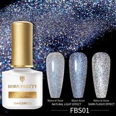 BORN PRETTY 1 Frasco 7ml Reflexivo Top Coat Função Gel Glitter Prata Holographic Gel Moak Off Nail Art UV Gel Verniz - Coala Brasil