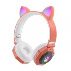 Imagem do Fone de ouvido sem fio bonito orelha de gato Bluetooth 5.0 fone de ouvido estéreo rgb capacete de música celular com microfone fone de ouvido presente para crianças