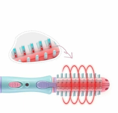 Mini escova de cachos de cabelo alisador 2 em 1 bivolt salão de beleza cabelo feminino cachos lisos - loja online