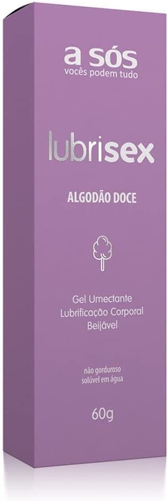 Gel Lubrificante Beijável Lubrisex Algodão Doce 60g