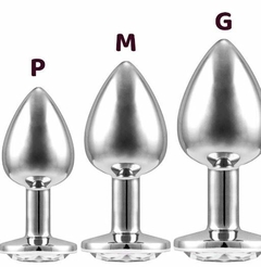 Plug Anal - Plug em alumínio com pedra - G 8,5x3 - comprar online