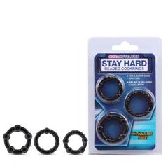 Kit com 3 Anéis Penianos e Nódulos Massageadores – STAY HARD - CK-058