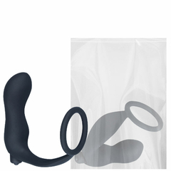 Anel Peniano em Silicone com Plug Anal Vibratório - CK-077