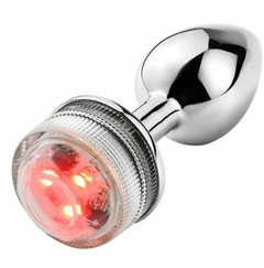 PLUG ANAL STAINLESS DE AÇO COM LED 13 CORES E CONTROLE REMOTO 6CM - comprar online