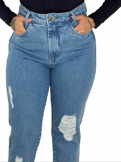 CALÇA MOM DESTROYED JEANS MÉDIO - comprar online