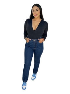 CALÇA MOM BÁSICA JEANS ESCURO - USEFORYOU