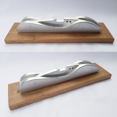 SILVER COUPE AUTO ART DECO EN MADERA