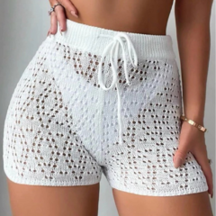 Short tricot saída de praia crochê - comprar online