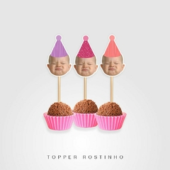 Topper rostinho - Copy+Arts - Papelaria Personalizada, Etiquetas Escolares e Produtos Exclusivos para Festas