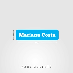 Etiqueta escolar tema azul celeste