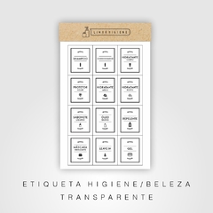 Etiquetas Higiene e Beleza - transparentes - comprar online