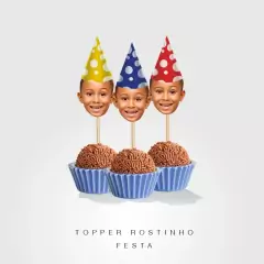 Arte digital para toppers de docinhos - Personalizado com sua foto