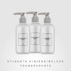 Etiquetas Beleza e Higiene Monte seu kit - TRANSPARENTE