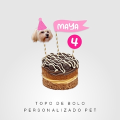 Topo de bolo personalizado carinha PET