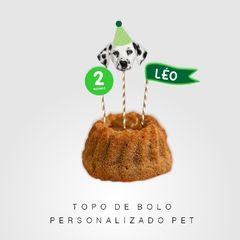 Topo de bolo personalizado carinha PET na internet