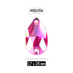 Piedras para bordar Nolita Colores AB Lágrima 17x28mm Bolsa por 200 Unid