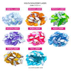 Piedras para bordar Nolita Colores LASER Navette 7x15mm Bolsa por 2000 Unid - comprar online