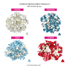 Piedras Resina conicas Triangulo 6x6mm Bolsa por 144 Unid - comprar online