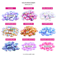Piedras para bordar Nolita Colores AB Red 18mm Bolsa por 200 Unid - comprar online