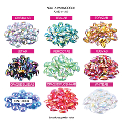 Piedras para bordar Nolita Colores AB Lágrima 11x18mm Bolsa por 1000 Unid en internet