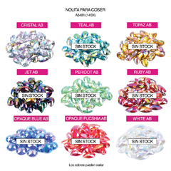 Piedras para bordar Nolita Colores AB Lágrima 14x24mm Bolsa por 200 Unid - comprar online