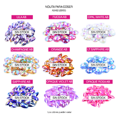 Piedras para bordar Nolita Colores AB Lágrima 20x30mm Bolsa por 100 Unid en internet