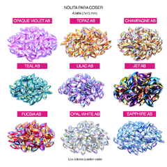 Piedras para bordar Nolita Colores AB Navette 7x15mm Bolsa por 2000 Unid en internet
