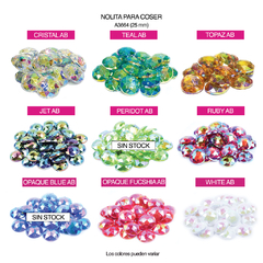 Piedras para bordar Nolita Colores AB Red 25mm Bolsa por 100 Unid en internet