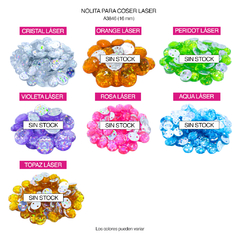 Piedras para bordar Nolita Colores LASER Red 16mm Bolsa por 500 Unid - comprar online