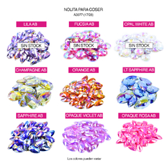 Piedras para bordar Nolita Colores AB Lágrima 17x28mm Bolsa por 200 Unid en internet
