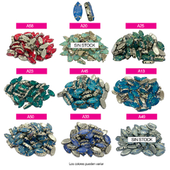 Piedras Engarzadas resina Navette 7x15mm Colores OPALINOS en internet
