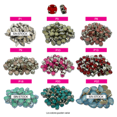 Piedras Engarzadas resina Redondo 8mm Colores OPALINOS - tienda online