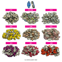 Piedras Engarzadas resina Navette 7x15mm Colores OPALINOS - comprar online