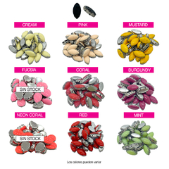 Piedras Engarzadas resina Navette 7x15mm Colores ESMALTADOS - comprar online