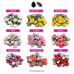 Piedras Engarzadas resina Lagrima 10x14mm Colores ESMALTADOS - comprar online