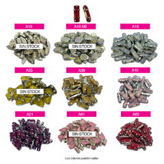 Piedras Engarzadas resina Baguette 5x15mm Colores OPALINOS - comprar online