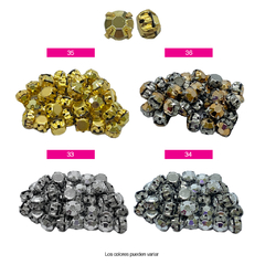 Piedras Engarzadas Metalizadas Redondas 8mm por 144 unid - comprar online